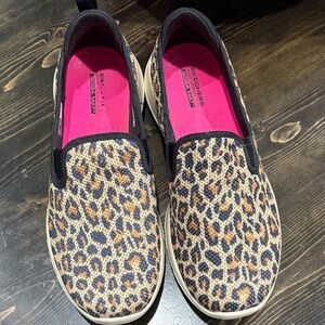Skechers Women's Leopard Print Go Walk Slip-On Sneakers